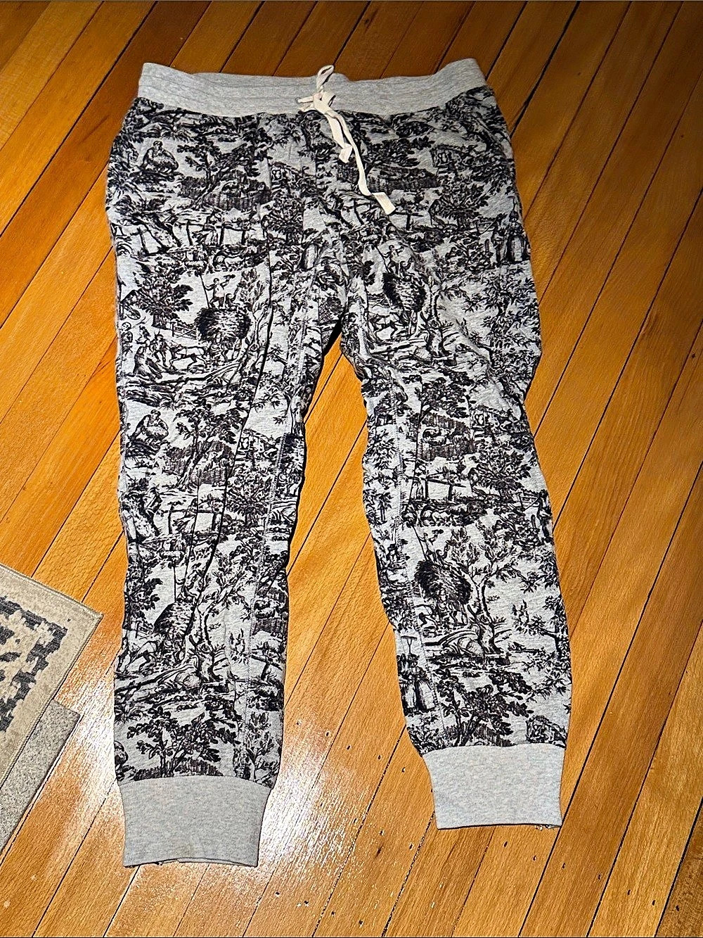 J.Crew Toile Jogger Pants Gray & Black Medium